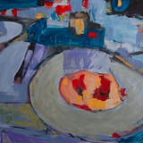 Martwa natura z taleczem, akryl na płótnie, 100x80cm, 2017