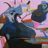 Byki 8, akryl na płótnie, 90x90cm, 2023