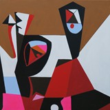 Martwa natura_20234, akryl na płótnie, 80x80cm, 2023