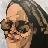 Na wietrze,  akryl na płótnie, 50x70cm, 2024