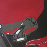 Oddziaływanie miękkich struktur 1, akryl na płótnie, 70x70cm, 2022