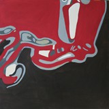 Oddziaływanie miękkich struktur 2, akryl na płótnie, 70x70cm, 2022