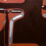 Oddziaływanie miękkich struktur 4, akryl na płótnie, 90x90cm, 2022