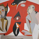 Rytuał, akryl na płótnie, 2023, (kolekcja prywatna Nowy Jork)