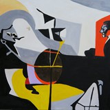 W galerii_1, olej na płótnie, 120x80cm, 2023