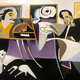 W pracowni artysty, olej na płótnie, 140x100cm, 2024