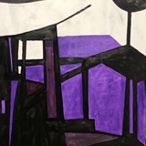 Wnętrze z krzesłem, akryl na płótnie, 70x100cm,  2023