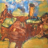 polo 42, akryl na płótnie 120x60cm, 2021