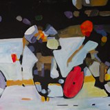Bikepolo, akryl na płótnie, 100x70cm, 2016