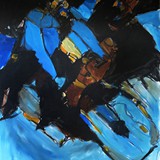 Kolarze, akryl na płótnie, 2021