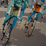 Kolarze 2, olej na płótnie, 80x90cm, 2013