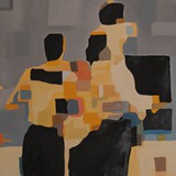 Koszykarze 1, olej na płótnie 70x100cm, 2014