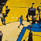 Koszykarze 2, olej na płótnie 100x80cm, 2015