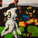 Mecz, olej na płótnie, 80x80cm,  2016