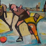 Mecz, technika mieszana na płótnie, 2018