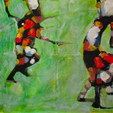 Mecz 2, akryl na płótnie 90x80cm, 2017