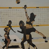 Na plaży, olej na płótnie 70x70cm, 2015