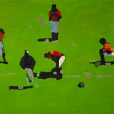 Przerwa w grze, olej na płótnie 100x70cm, 2015