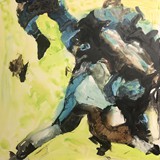 Rozgrywka 6, akryl na płótnie 90x90cm, 2021