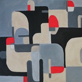 Sidecar racing2, akryl na płótnie, 90x70cm, 2018