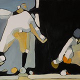 Szermierze 3, olej na płótnie 70x50cm, 2012