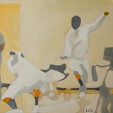 Szermierze 4, olej na płótnie 60x60cm, 2012