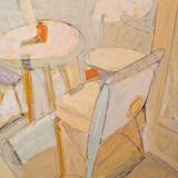 W kafeterii, technika mieszana na płótnie, 2018