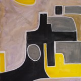 Wnętrze z kominkiem 3, akryl na płótnie, 70x100cm, 2020