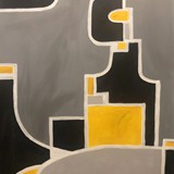 Wnętrze z kominkiem 4, akryl na płótnie, 70x100cm, 2021